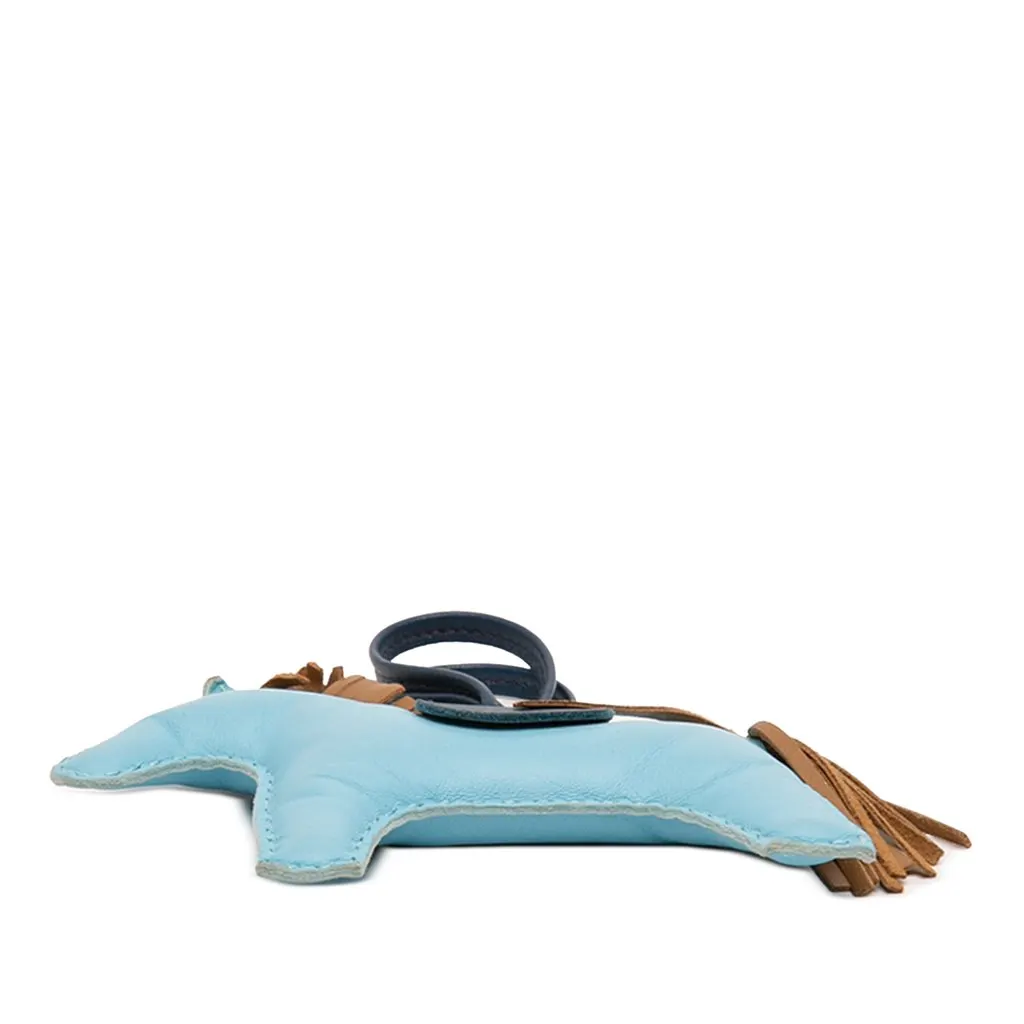 Hermès Milo Lambskin Grigri Rodeo Bag Charm MM Blue Leather Very good - Inside View