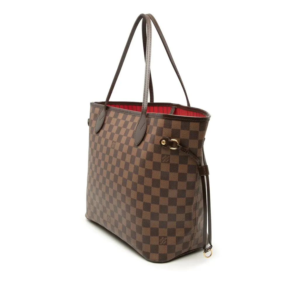 Louis Vuitton Damier Ebene Neverfull MM Brown Good - Back View