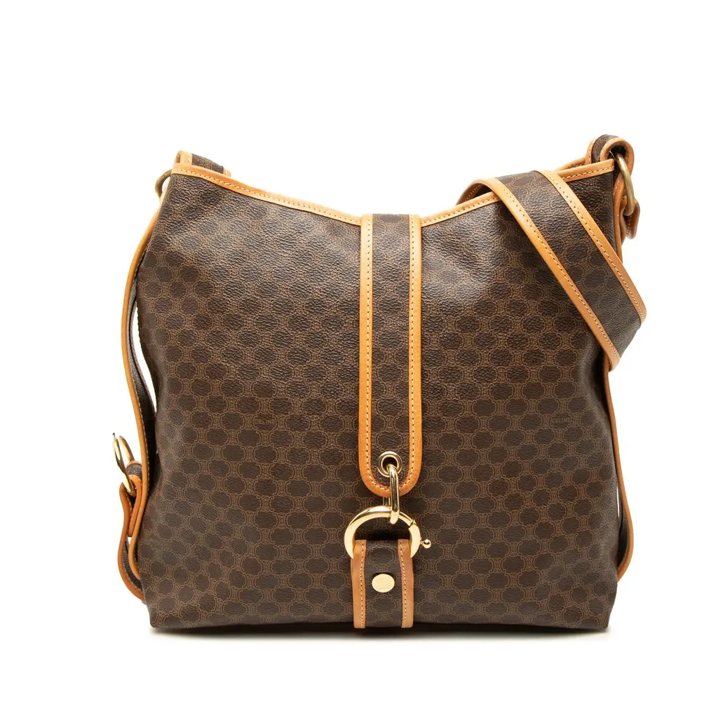 Celine Macadam Coated Canvas Crossbody Brown Canvas Very good - Front View