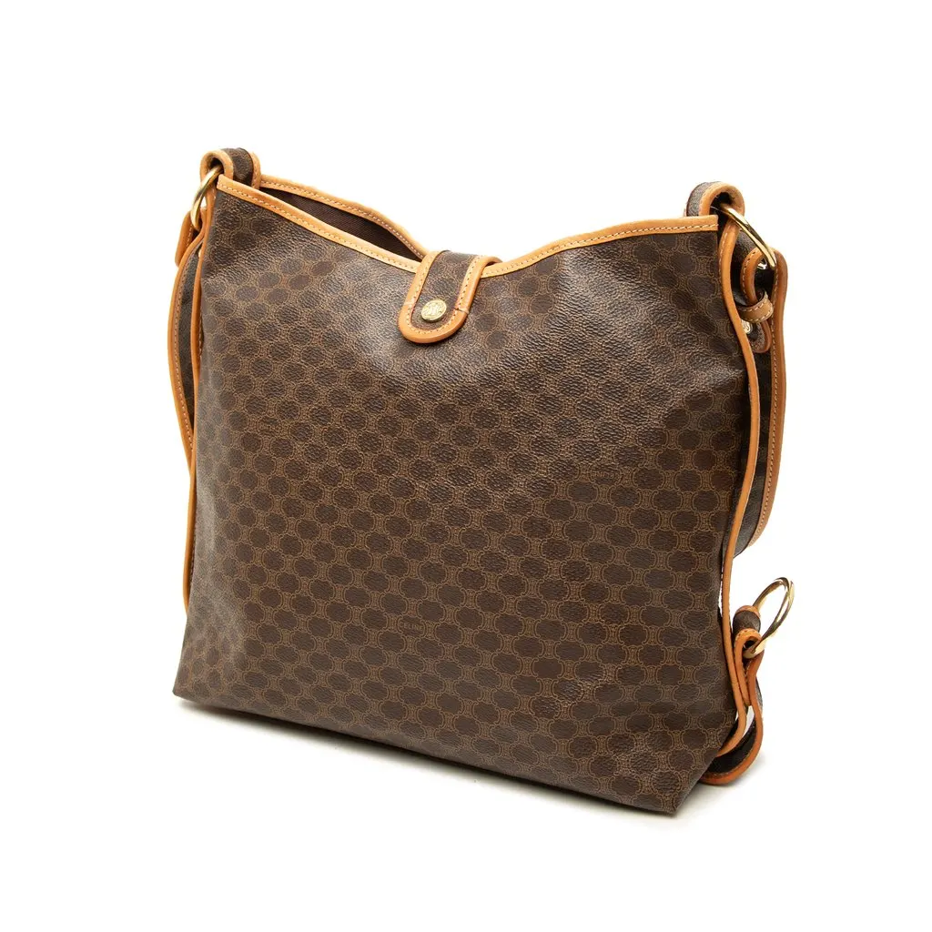 Celine Macadam Coated Canvas Crossbody Brown Canvas Very good - Back View