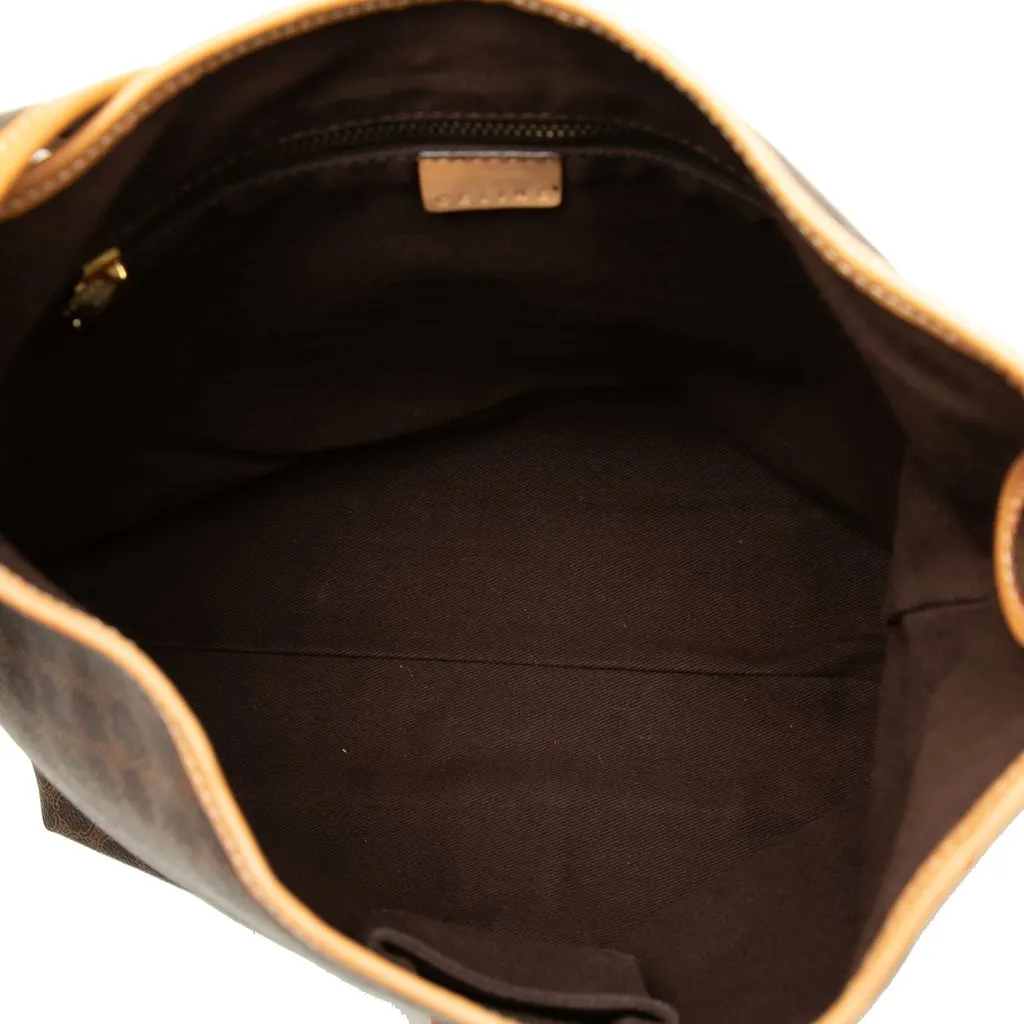 Celine Macadam Coated Canvas Crossbody Brown Canvas Very good - Model View