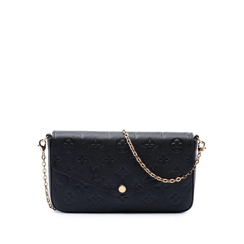 Louis Vuitton Monogram Empreinte Pochette Felicie Black Leather Very good - Front View
