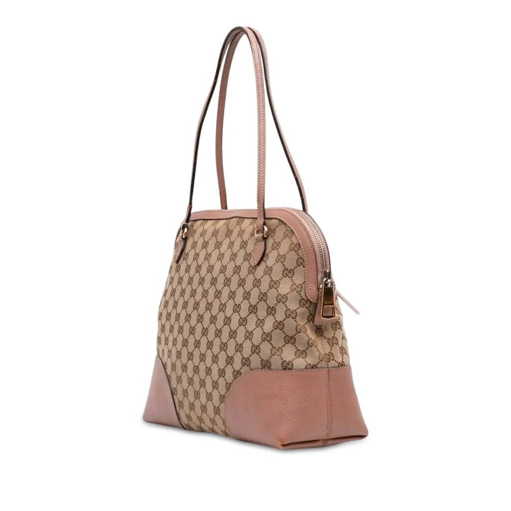 Gucci Medium GG Canvas Bree Dome Tote Beige Canvas Good - Back View