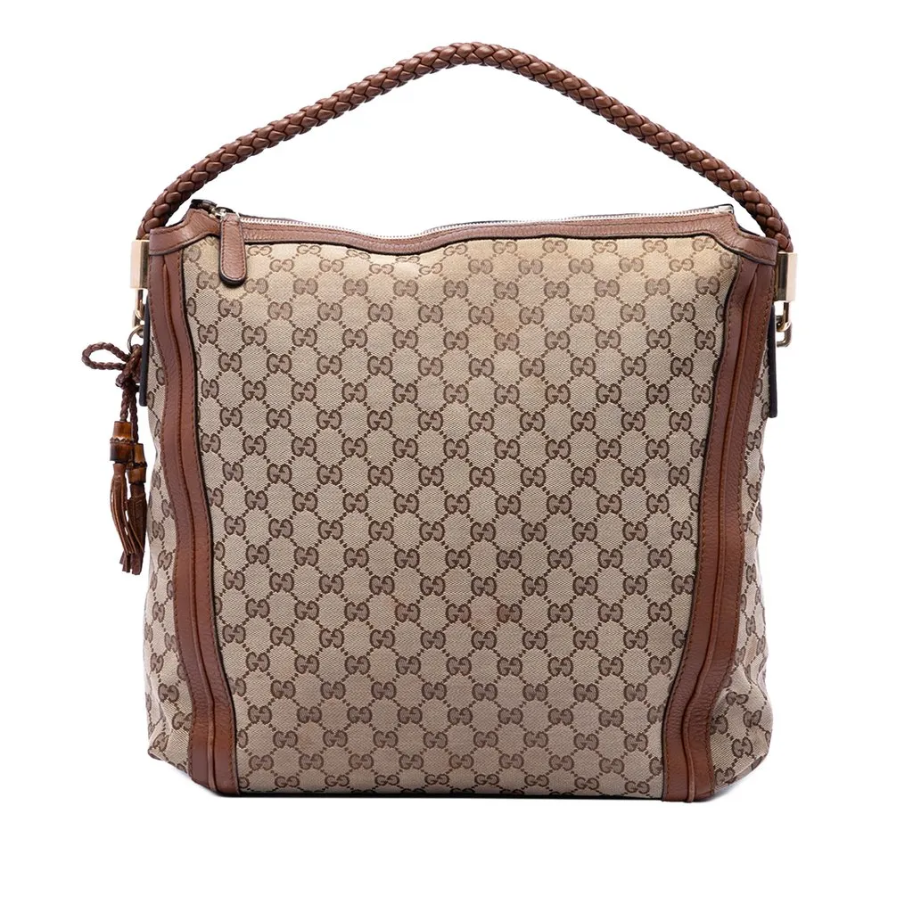 Gucci Large GG Canvas Bella Tote Beige Very good - Front View
