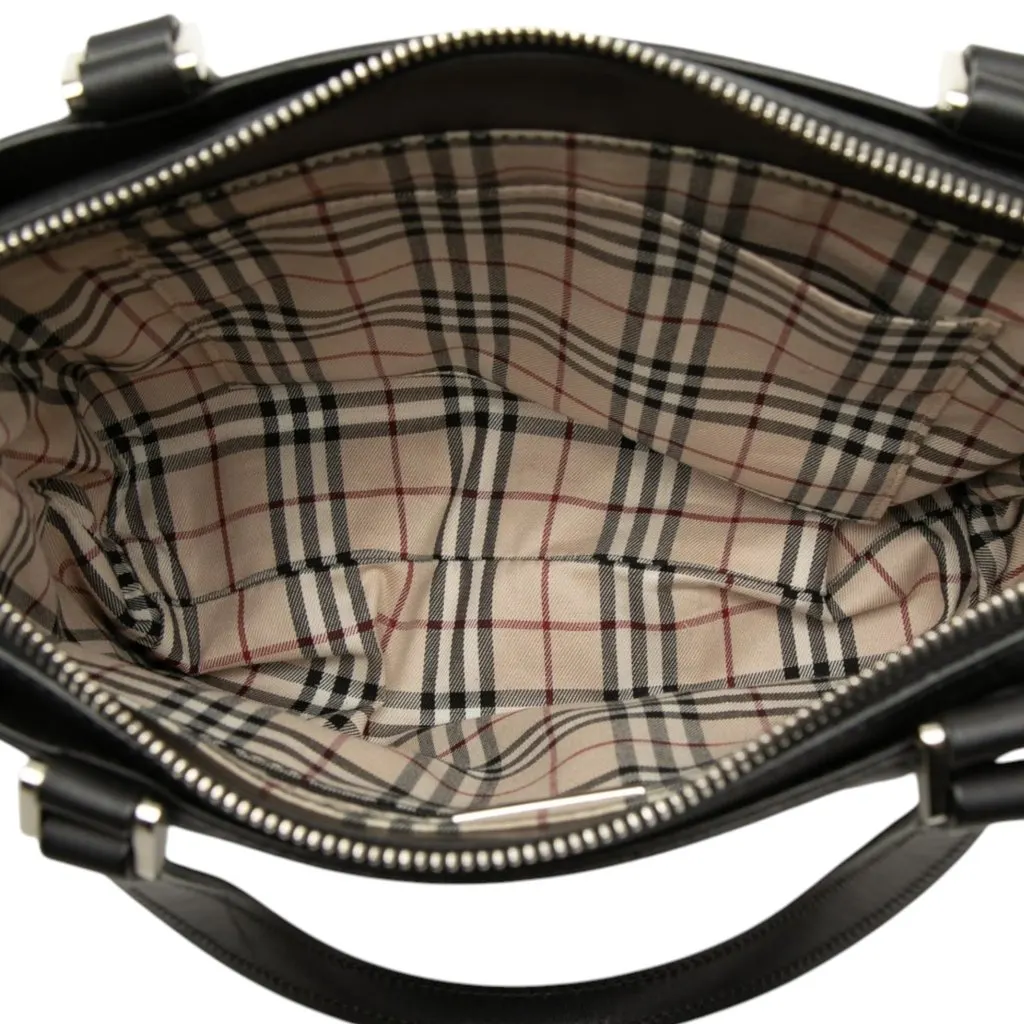 Burberry Leather Handbag Black Leather Very good - Model View
