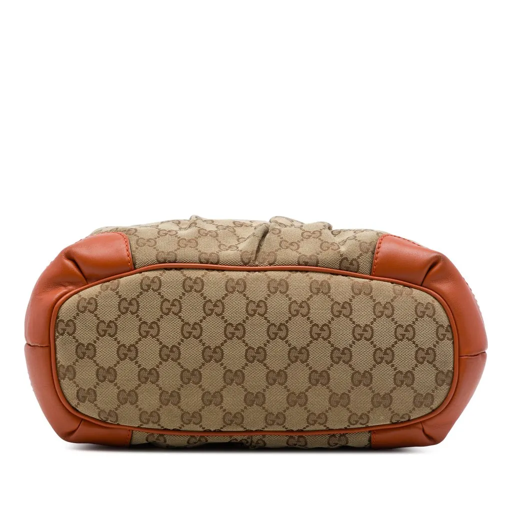 Gucci GG Canvas Sukey Satchel Beige Canvas Good - Inside View