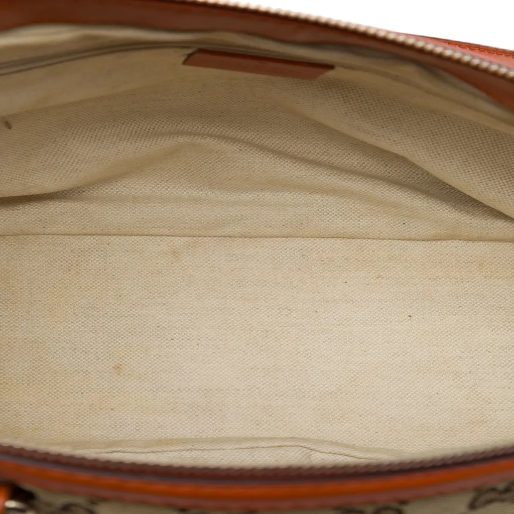 Gucci GG Canvas Sukey Satchel Beige Canvas Good - Model View