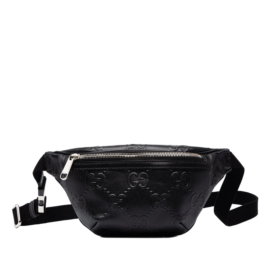 Gucci GG Embossed Perforated Calfskin Belt Bag