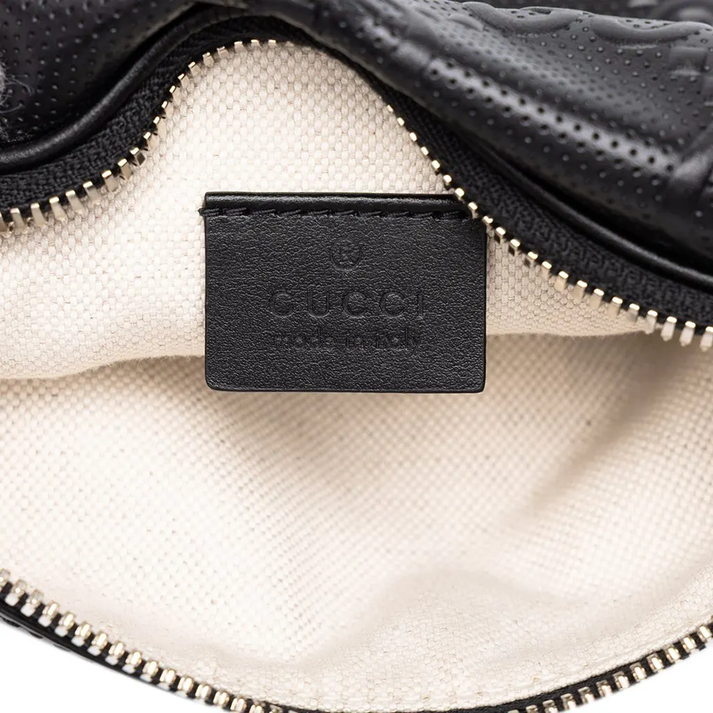 Gucci GG Embossed Perforated Calfskin Belt Bag Black Leather Very good - Box View