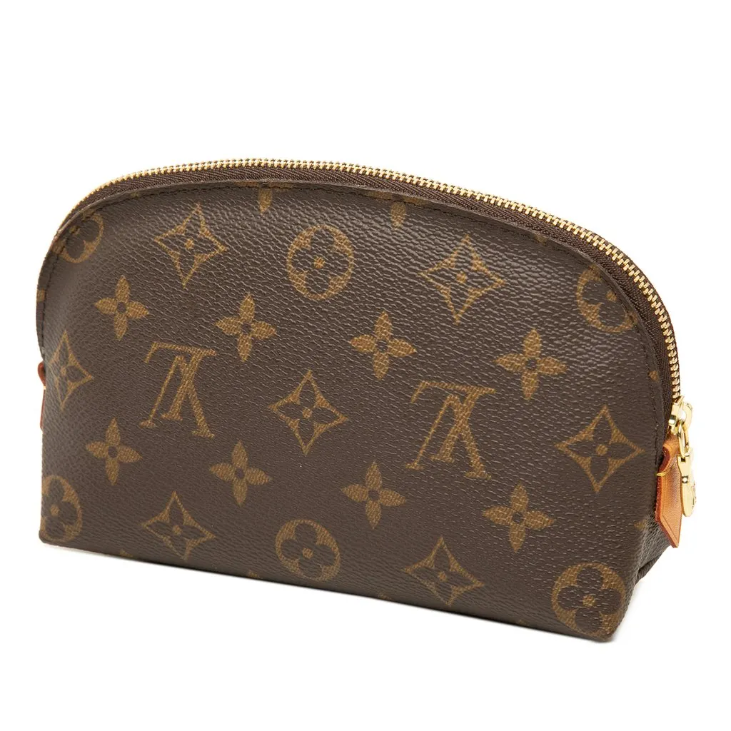 Louis Vuitton Monogram Cosmetic Pouch PM Brown Canvas Good - Back View