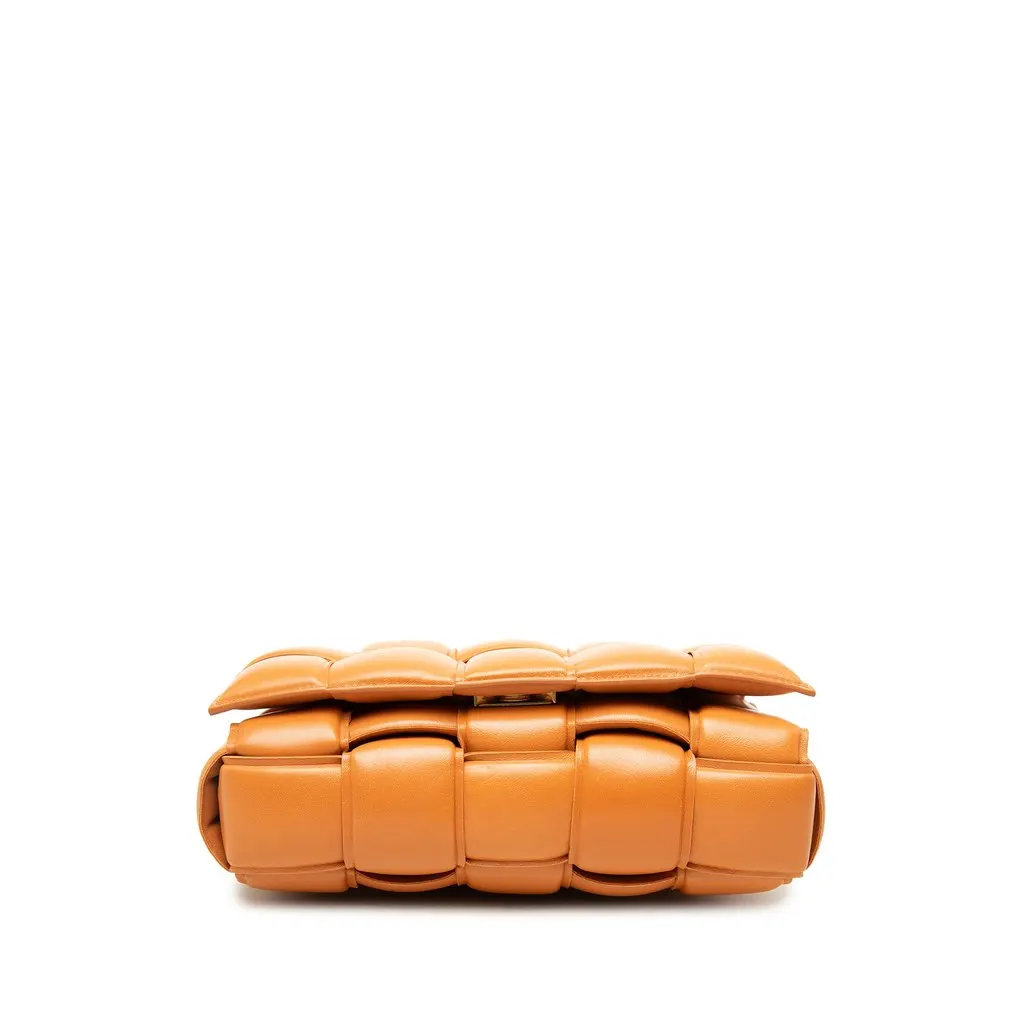 Bottega Veneta Nappa Intrecciato Padded Cassette Crossbody Orange Leather Good - Inside View