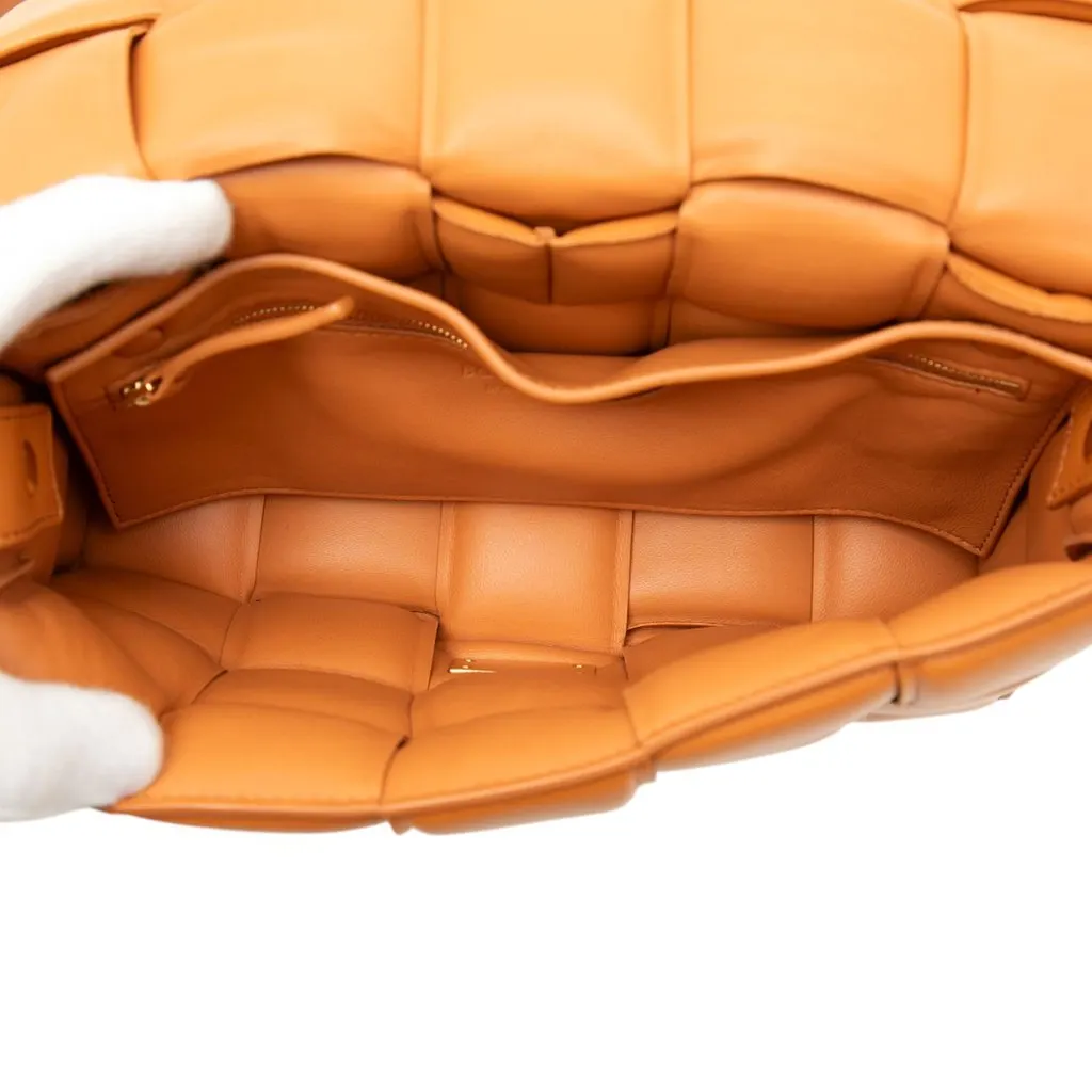 Bottega Veneta Nappa Intrecciato Padded Cassette Crossbody Orange Leather Good - Model View