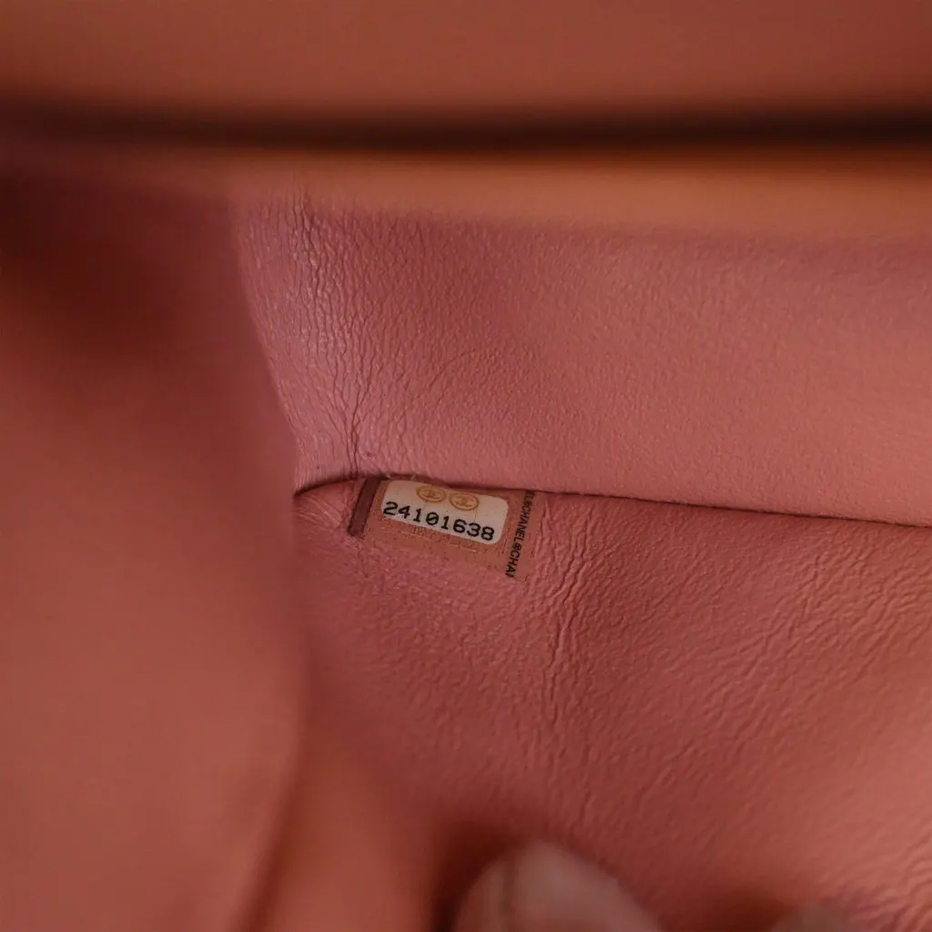 Chanel Medium Classic Lambskin Double Flap Pink Leather Very good - Model View