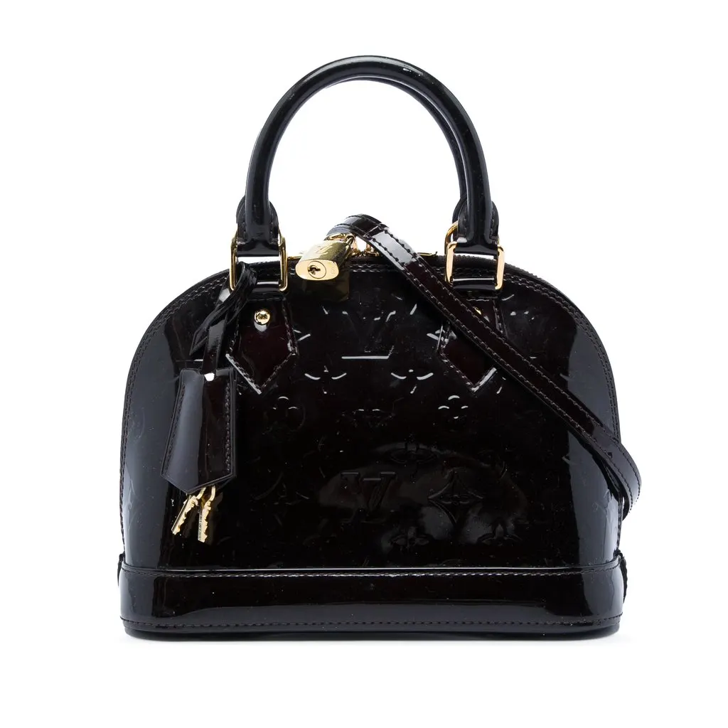 Louis Vuitton Monogram Vernis Alma BB Purple Leather Good - Front View