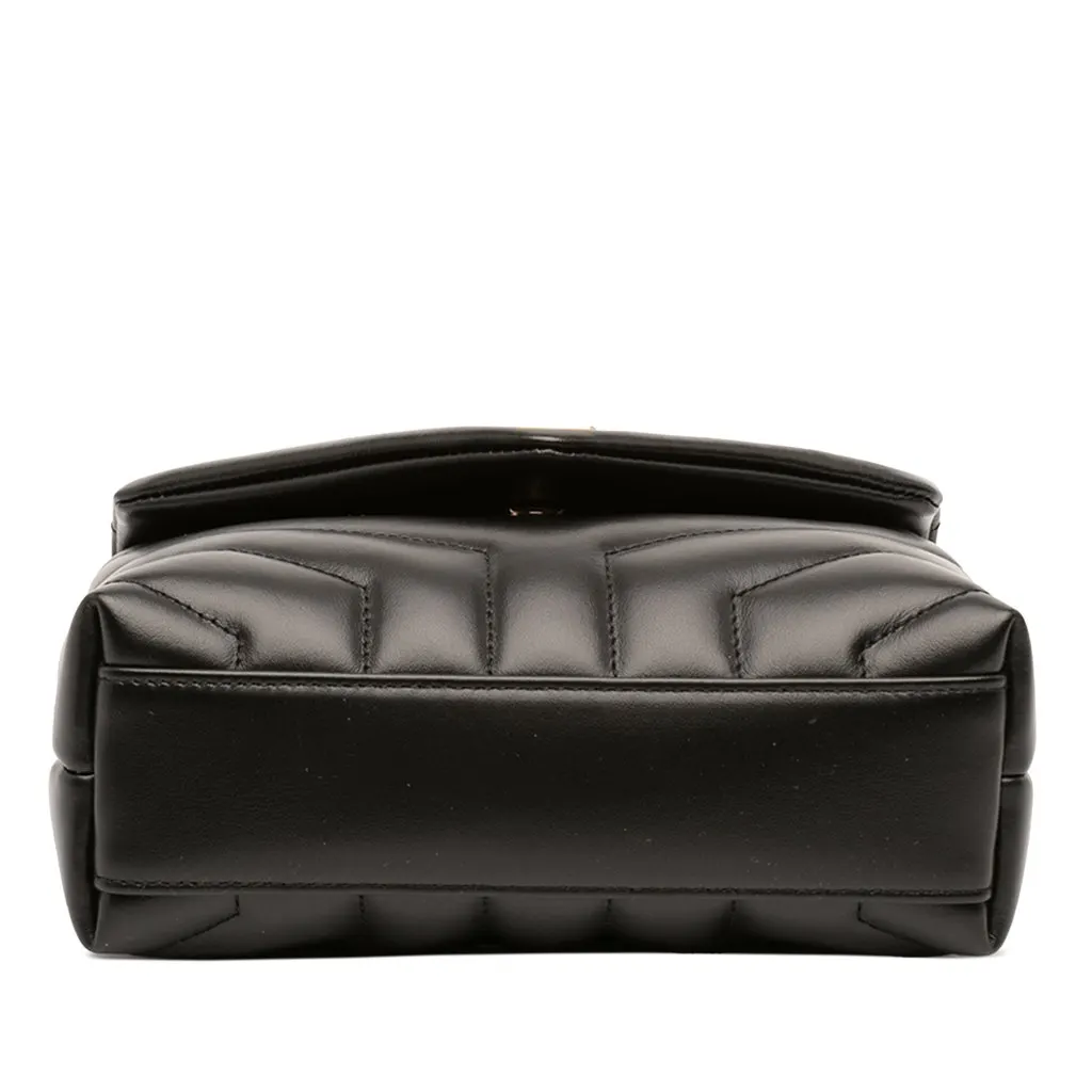 Saint Laurent Toy Matelasse Calfskin Monogram LouLou Crossbody Black Leather Good - Inside View