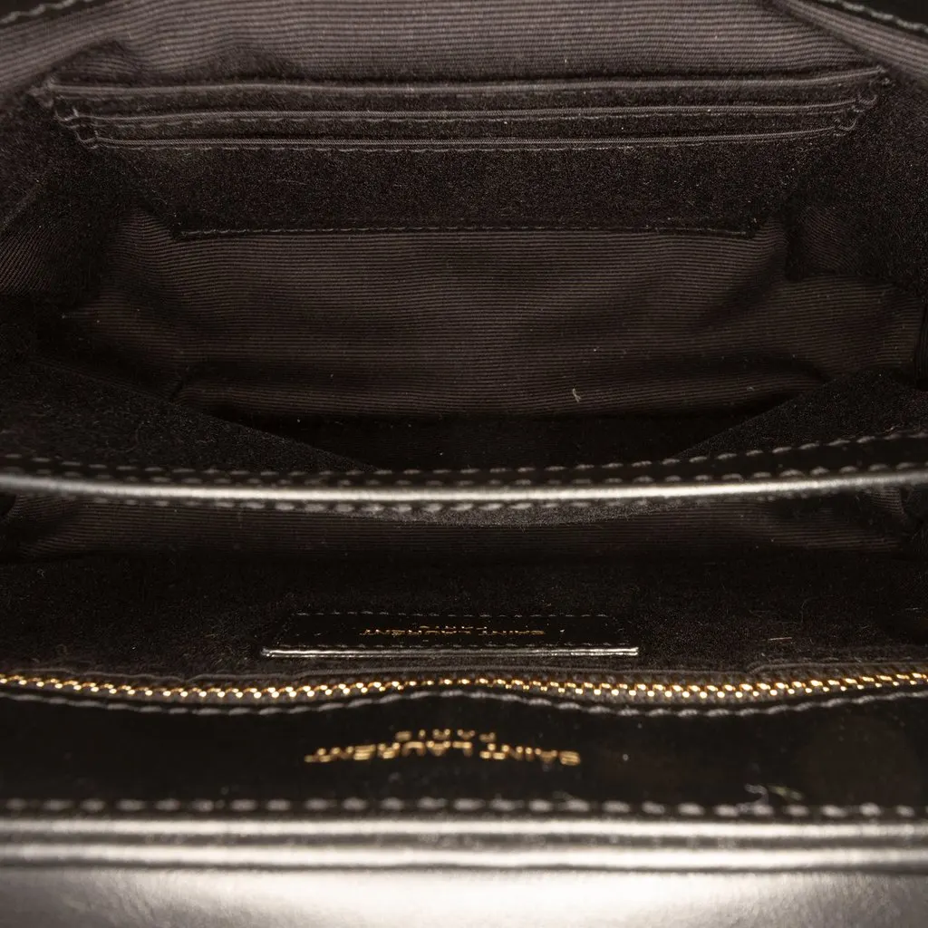 Saint Laurent Toy Matelasse Calfskin Monogram LouLou Crossbody Black Leather Good - Model View