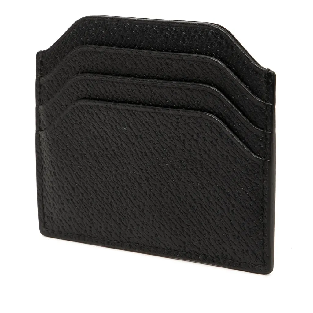 Gucci Grained Calfskin Card holder Black Leather Very good - Back View