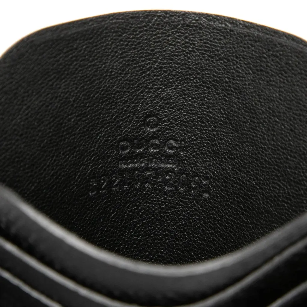 Gucci Grained Calfskin Card holder Black Leather Very good - Box View