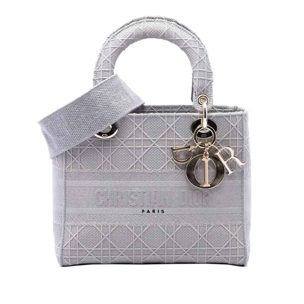 Dior Medium Embroidered Canvas Cannage Lady D Lite MultiColor Canvas Very good - Front View