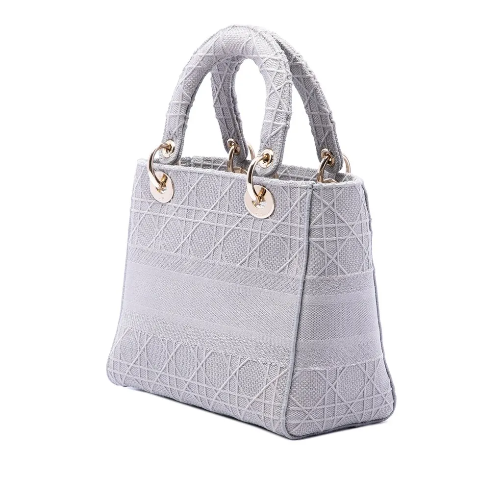 Dior Medium Embroidered Canvas Cannage Lady D Lite MultiColor Canvas Very good - Back View