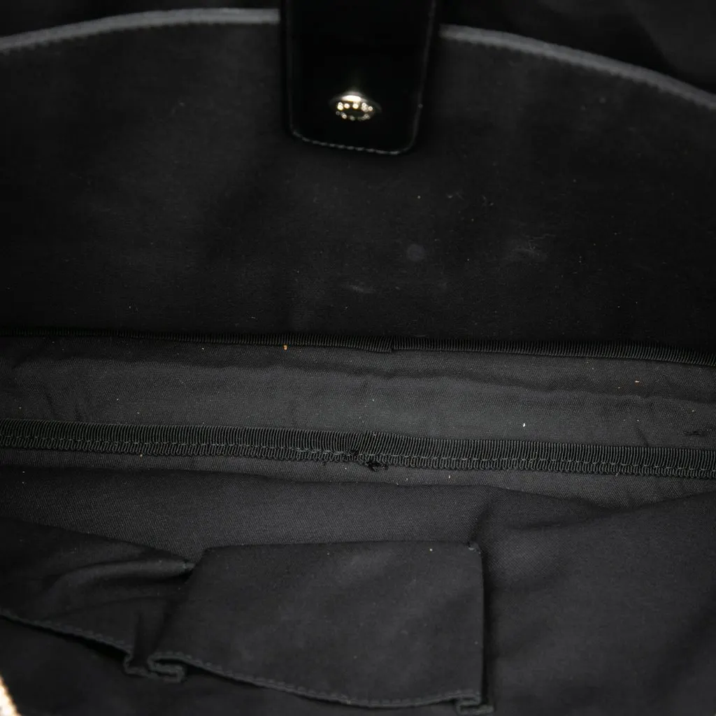 Gucci Diamante Calfskin Business Bag Black Leather Good - Model View