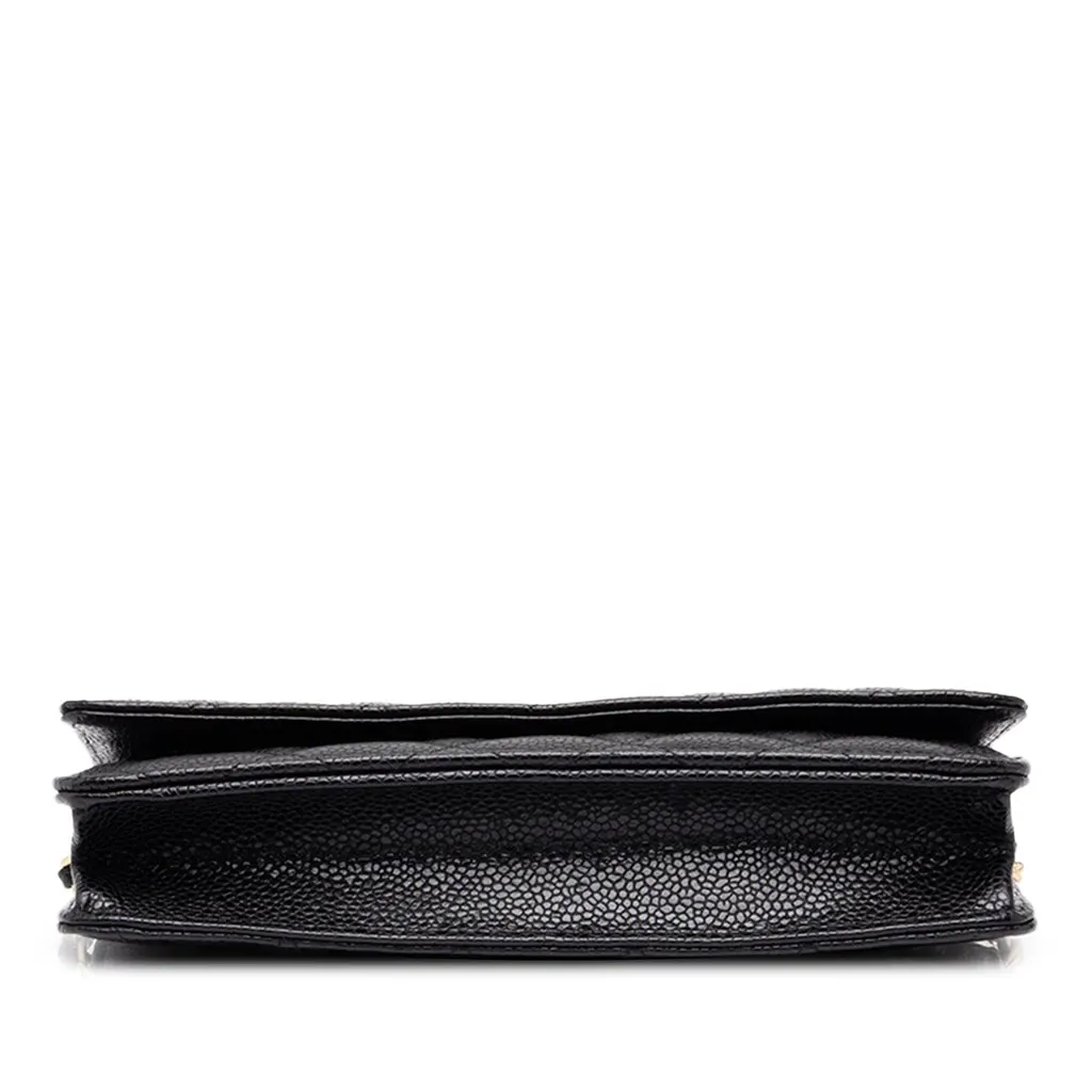 Chanel CC Quilted Caviar Wallet on Chain Black Leather Very good - Inside View