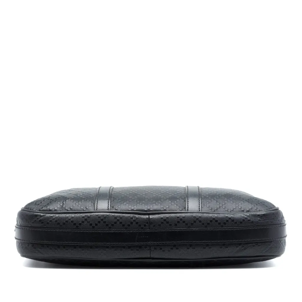 Gucci Medium Diamante Calfskin Bright Business Bag Black Leather Very good - Inside View