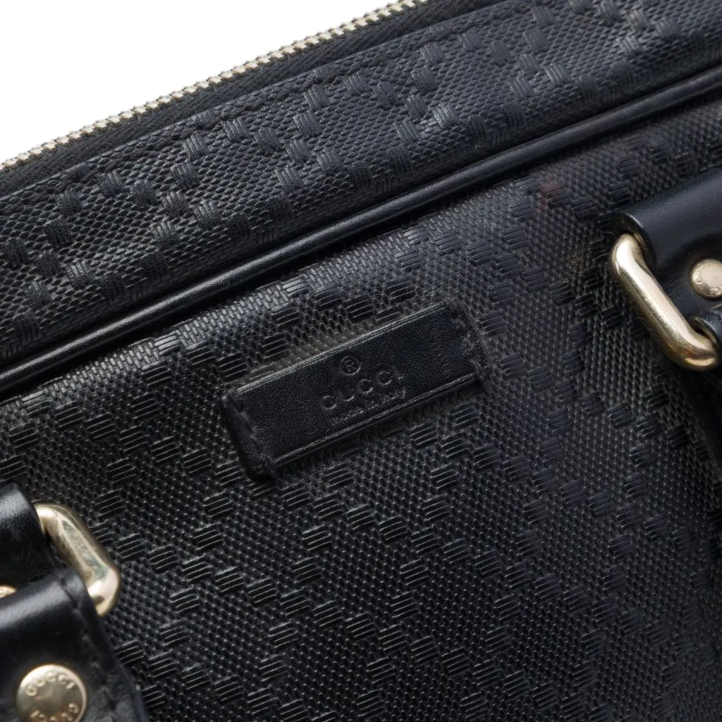 Gucci Medium Diamante Calfskin Bright Business Bag Black Leather Very good - Box View