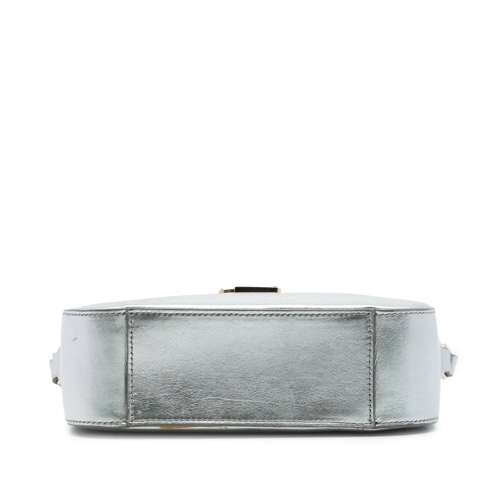 Saint Laurent Small Metallic Calfskin Classic Monogram Camera Bag Silver Leather Very good - Inside View