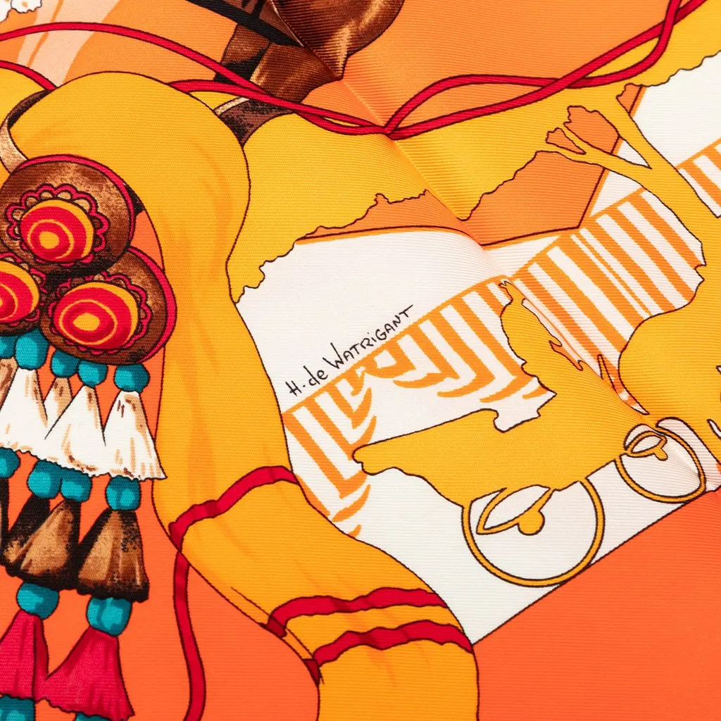 Hermès Feria de Sevilla Silk Scarf 90 Orange Very good - Box View
