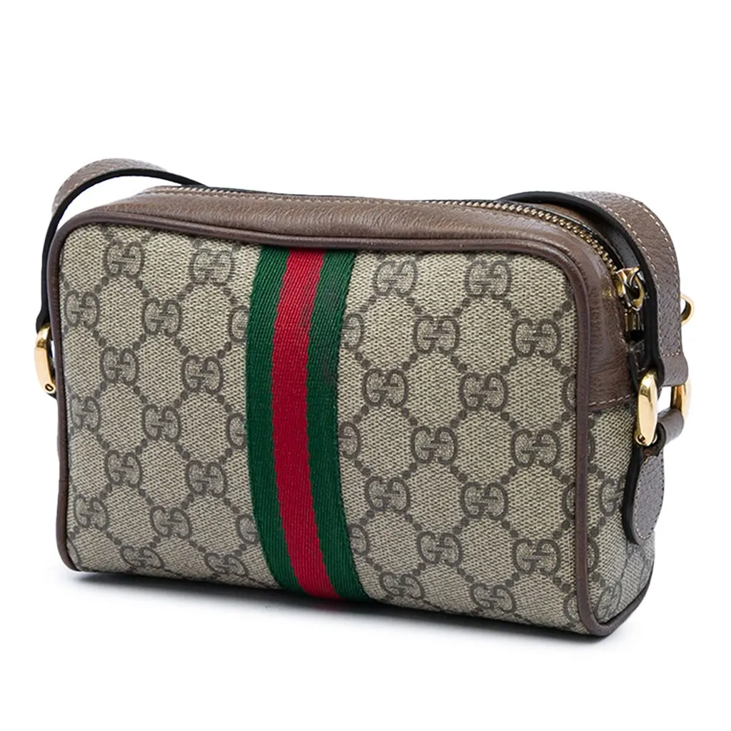 Gucci Mini GG Supreme Web Ophidia Crossbody Beige Canvas Good - Back View