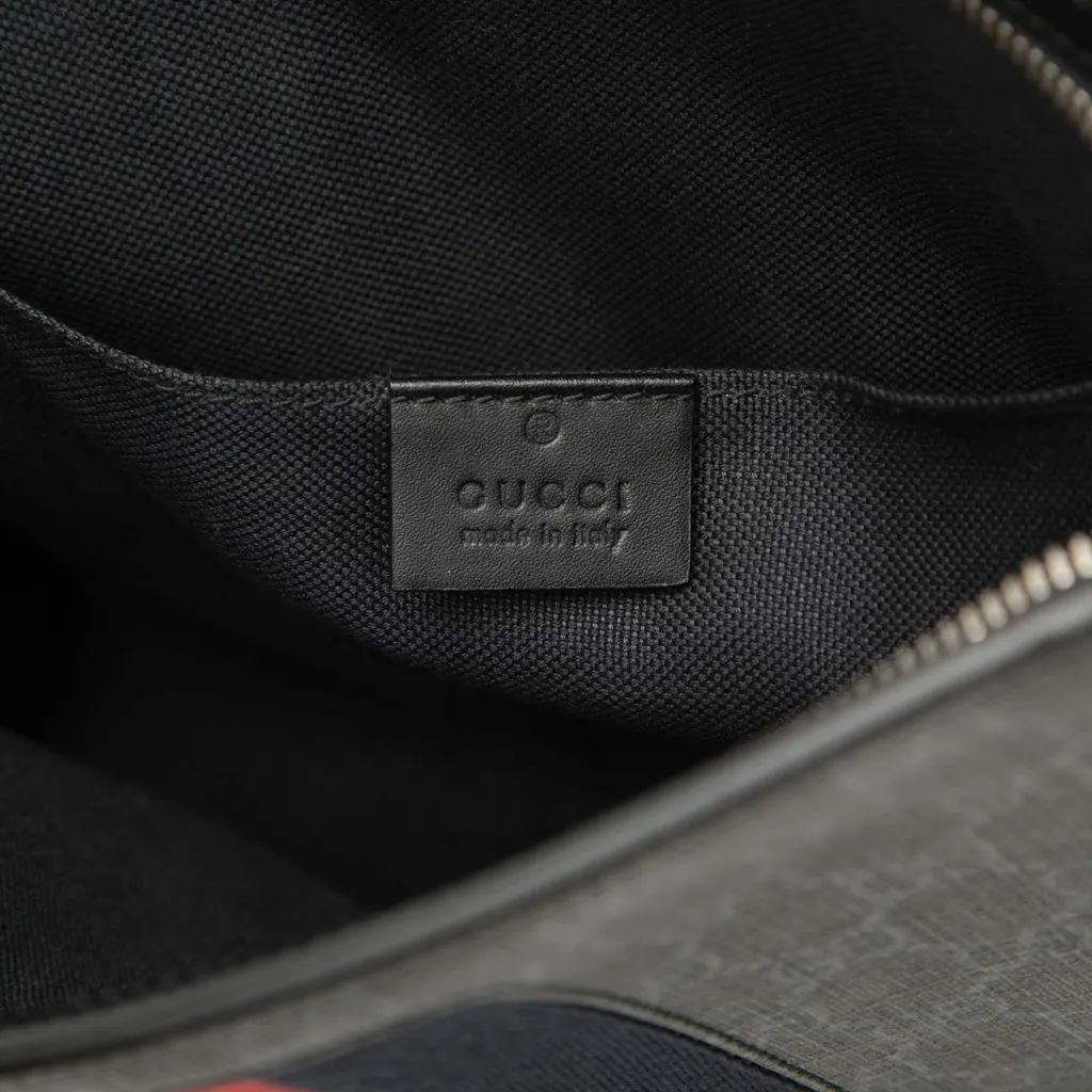 Gucci GG Supreme Web Clutch Black Very good - Box View