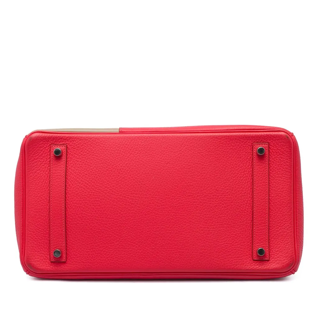 Hermès Tricolor Clemence and Swift Birkin Cascade Retourne 35 Pink Leather Very good - Inside View