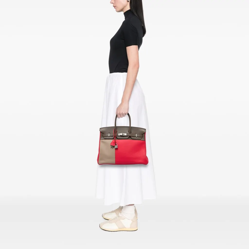Hermès Tricolor Clemence and Swift Birkin Cascade Retourne 35 Pink Leather Very good - Box View