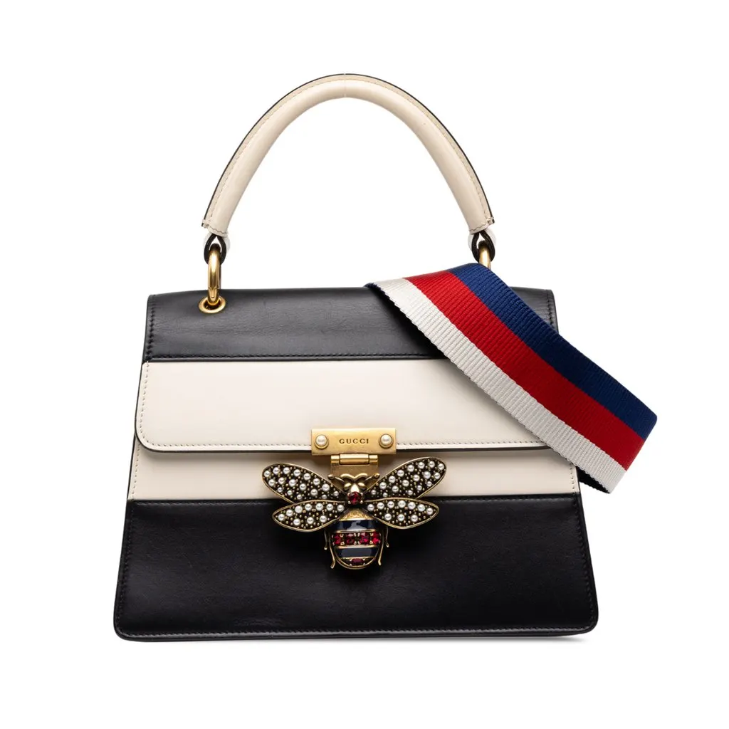 Gucci Small Bicolor Calfskin Queen Margaret Top Handle Bag