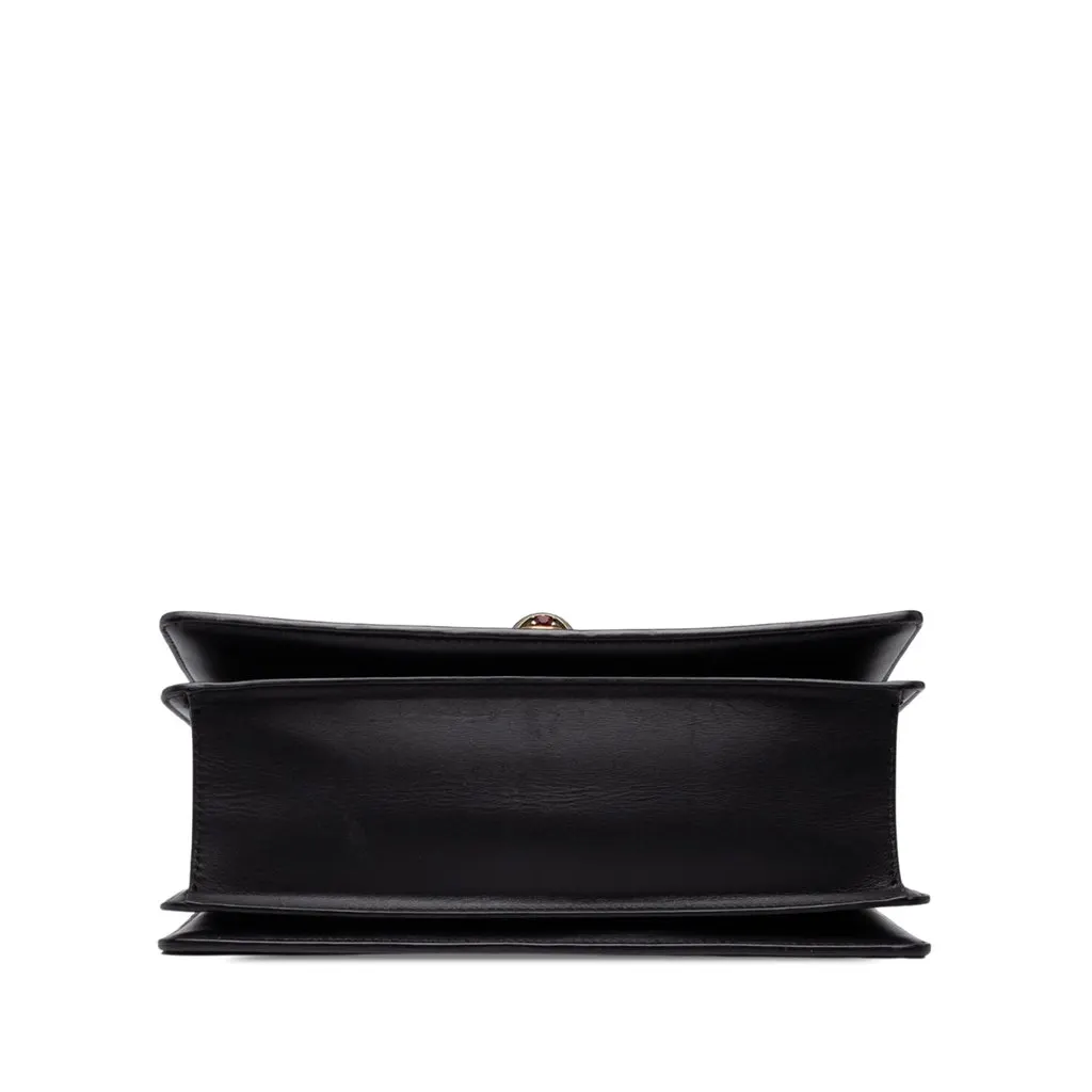 Gucci Small Bicolor Calfskin Queen Margaret Top Handle Bag Black Leather Good - Inside View