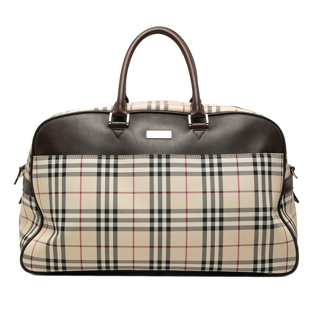 Burberry Boston Travel Bag Brown Canvas | Pre-Owned Dubai |