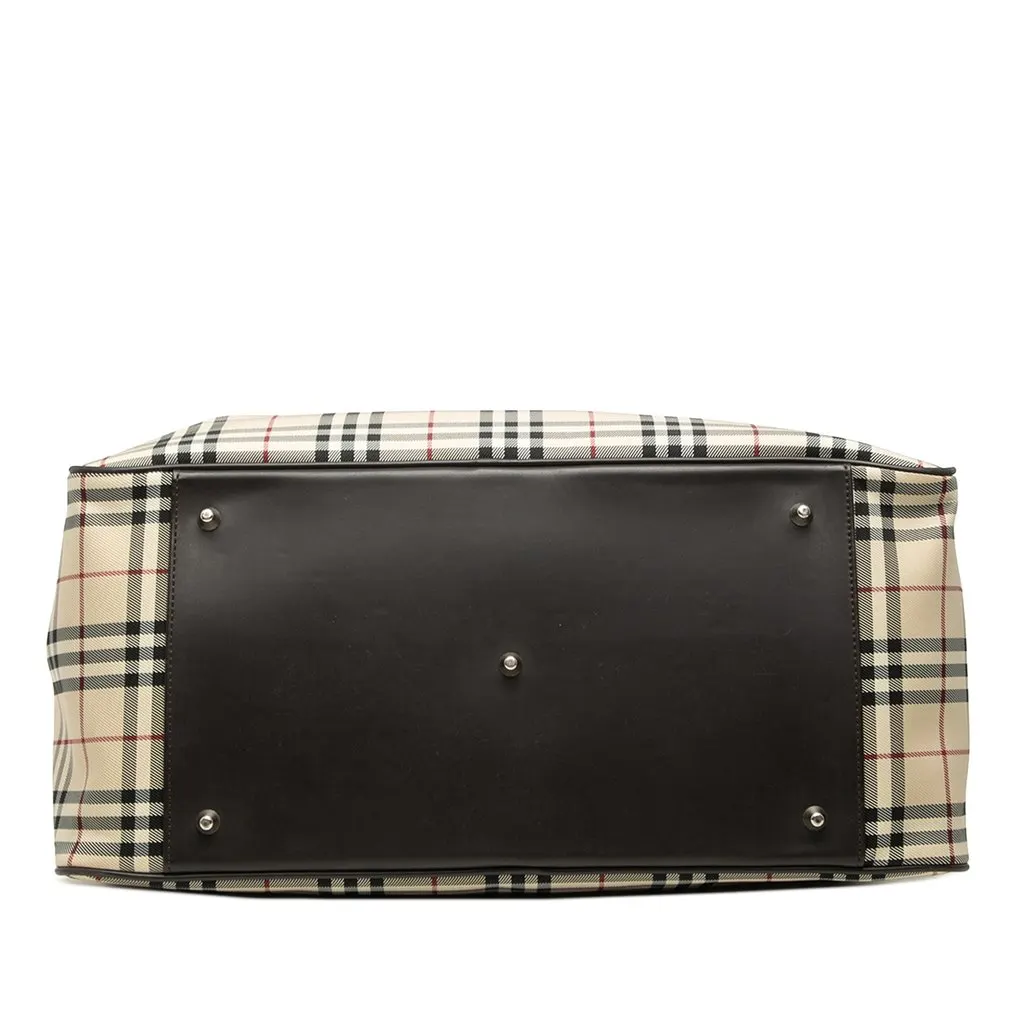 Burberry House Check Canvas Travel Bag Beige Good - Inside View