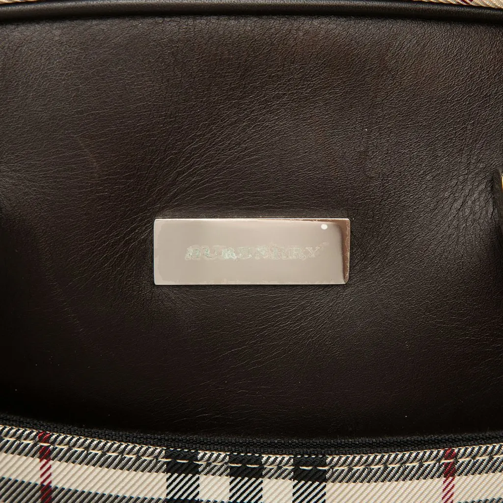 Burberry House Check Canvas Travel Bag Beige Good - Box View