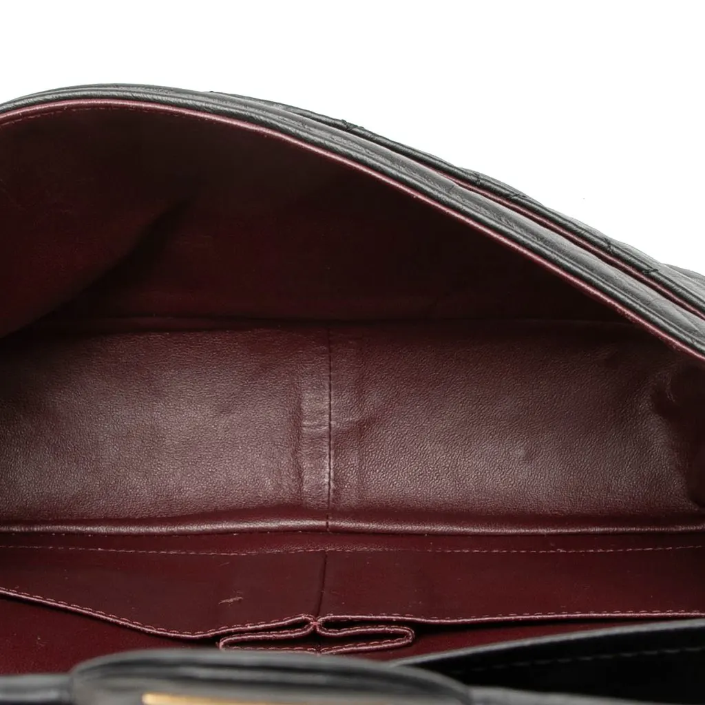 Chanel Quilted Aged Calfskin Reissue 2.55 Double Flap 226 Black Leather Very good - Model View