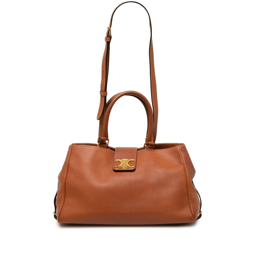 Celine Medium Supple Calfskin Appoline Satchel Brown Leather Very good - Box View