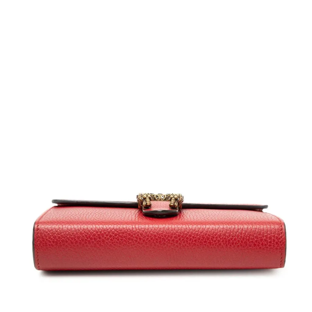 Gucci Calfskin Dionysus Wallet on Chain Red Leather Very good - Inside View