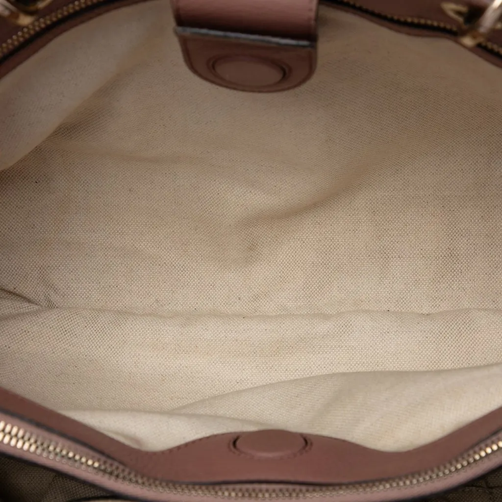 Gucci Medium Calfskin Bamboo Shopper Satchel Pink Leather Good - Model View
