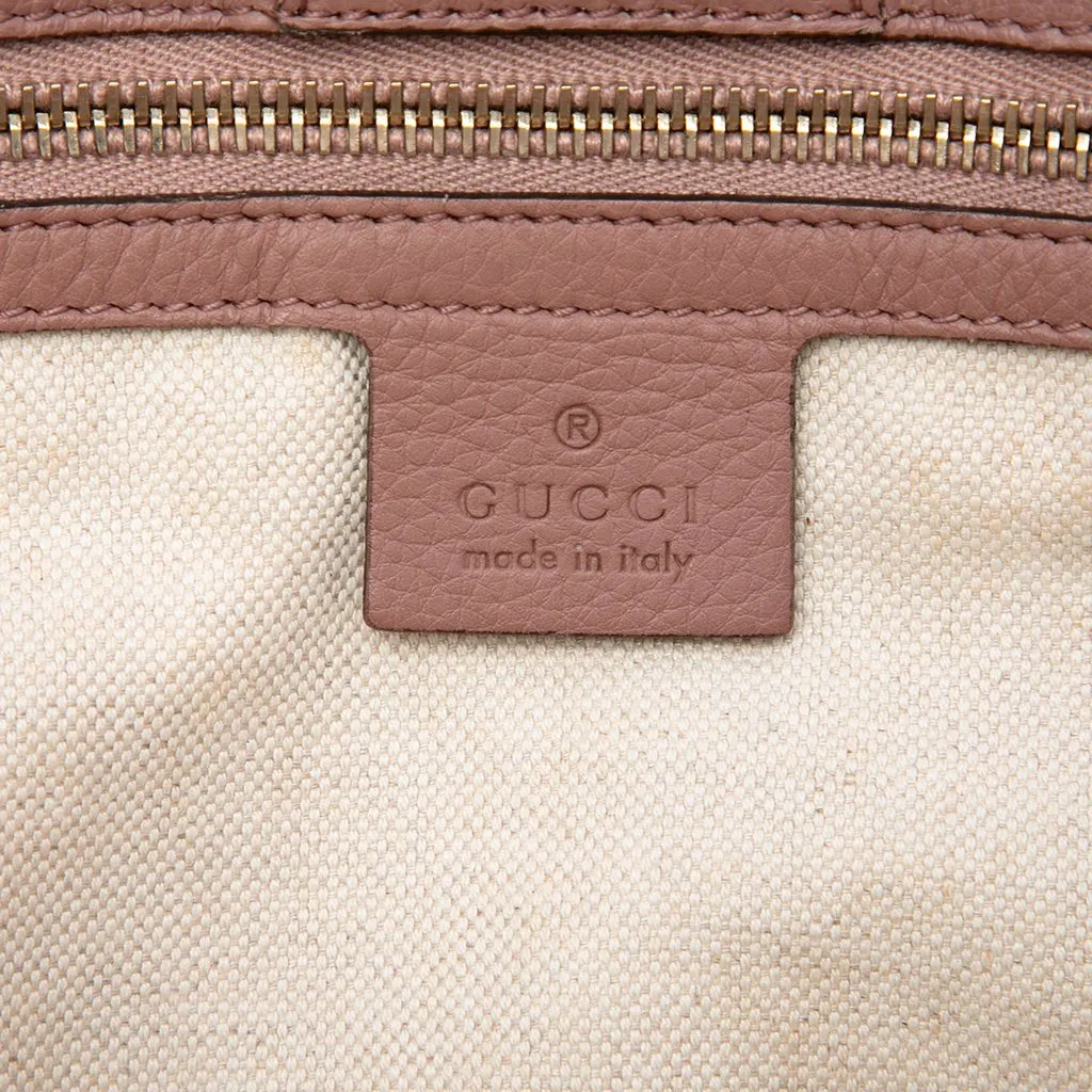 Gucci Medium Calfskin Bamboo Shopper Satchel Pink Leather Good - Box View