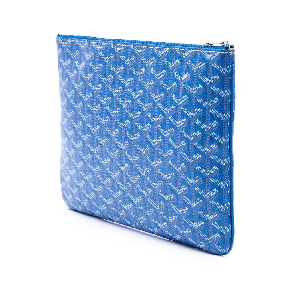 Goyard Goyardine Senat MM Blue Canvas Very good - Back View