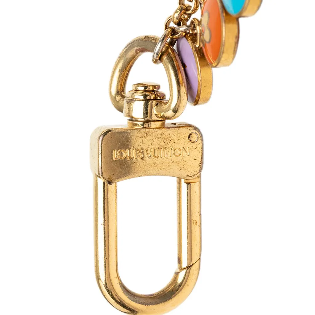 Louis Vuitton Gold Plated and Enamel Pastilles Key Chain and Bag Charm Gold Metal Very good - Inside View