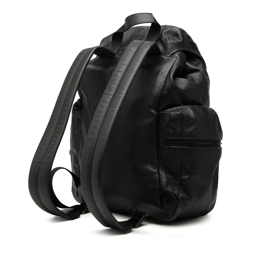 Louis Vuitton Monogram Shadow Discovery Backpack Black Leather Very good - Back View