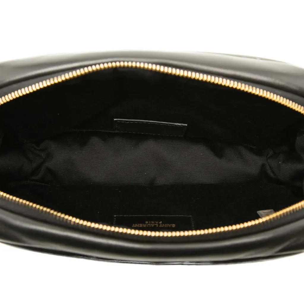 Saint Laurent Padded Lambskin Calypso Pouch Black Leather Very good - Model View