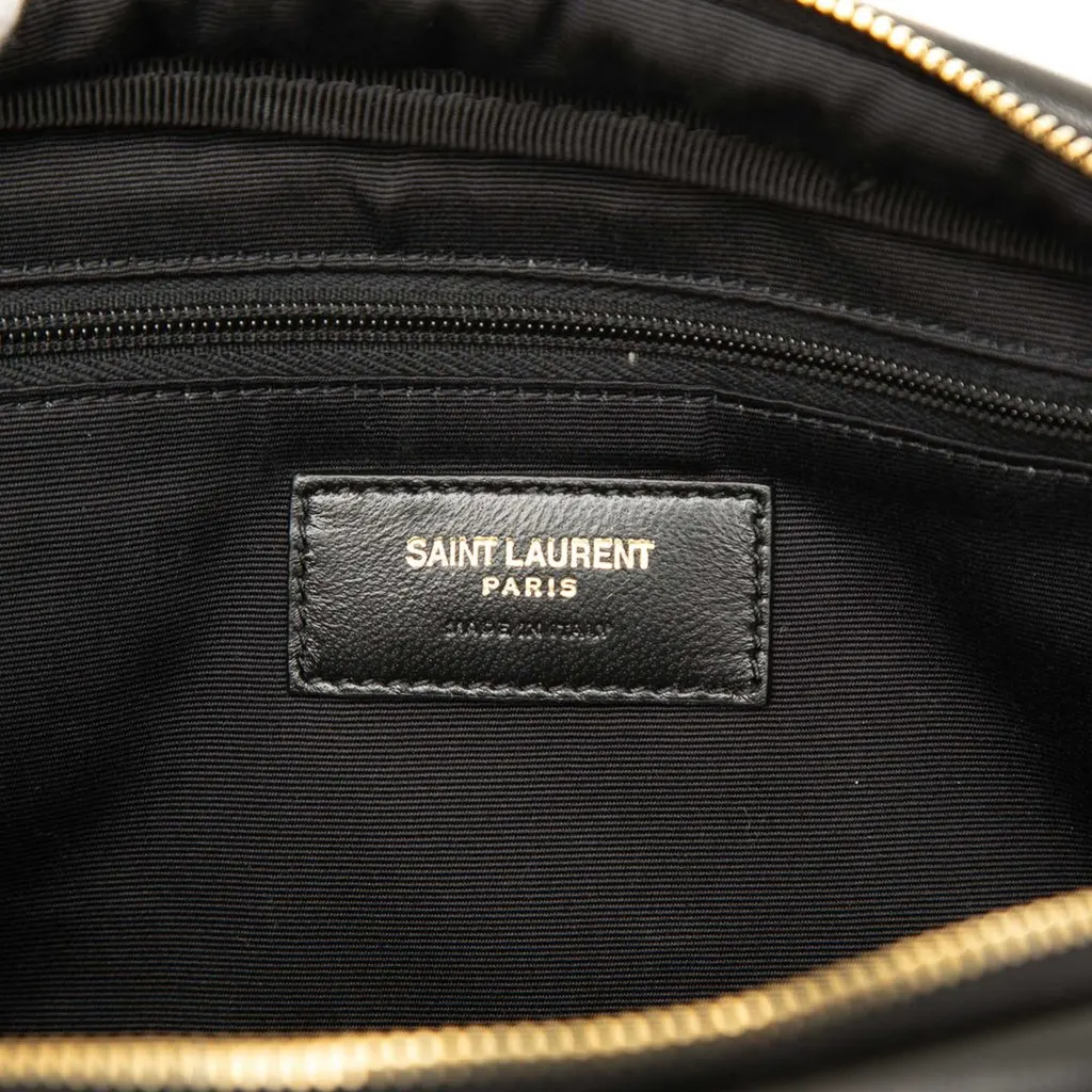 Saint Laurent Padded Lambskin Calypso Pouch Black Leather Very good - Box View