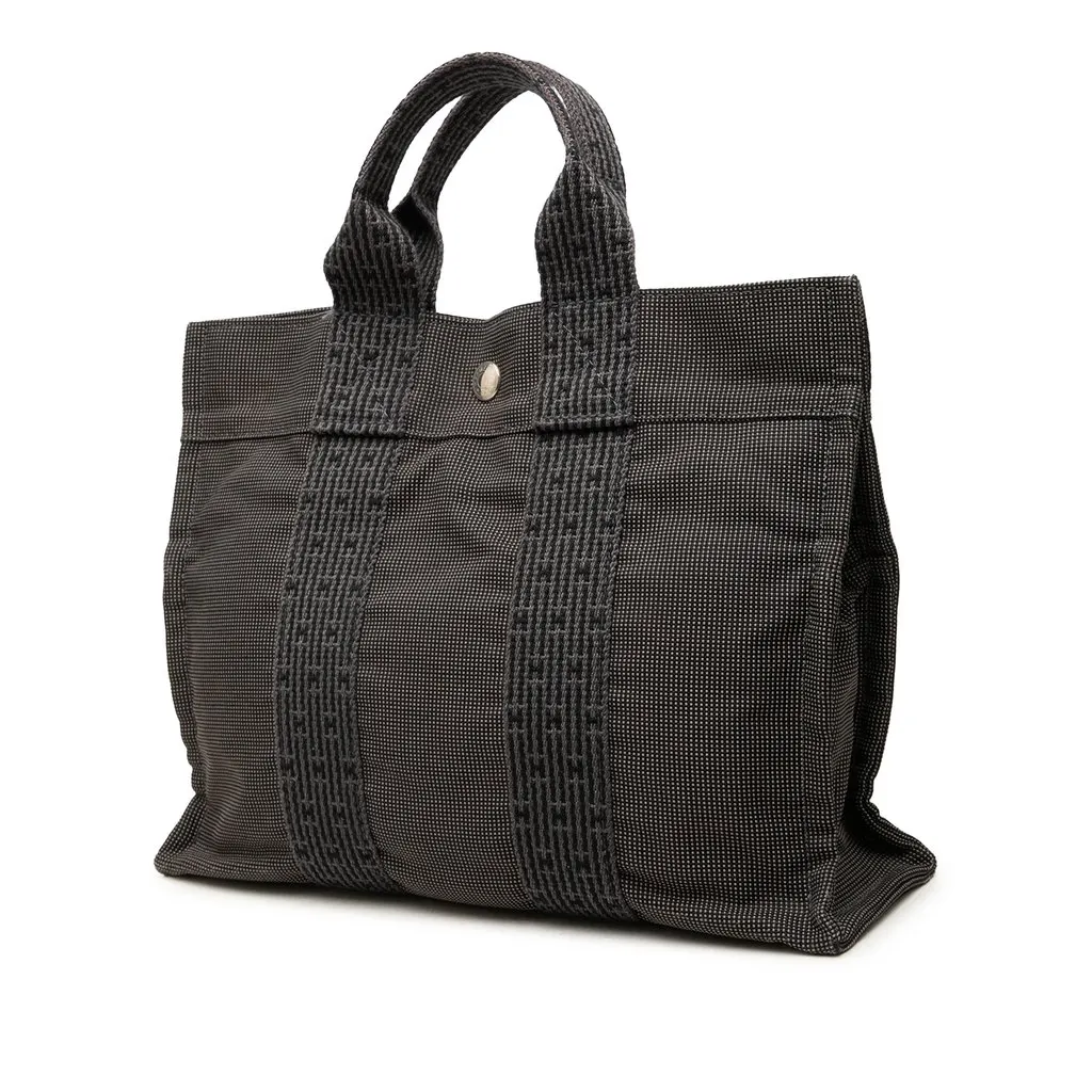 Hermès Canvas Herline PM Grey Canvas Good - Back View